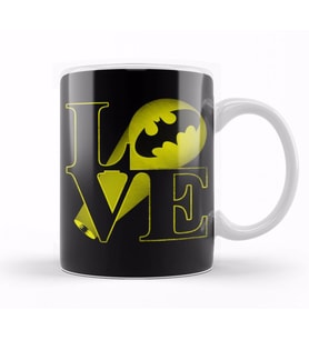 Batman Bat Love Kupa Bardak Porselen