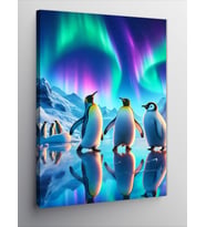 Kanvas Tablo Aurora Ve Penguenler