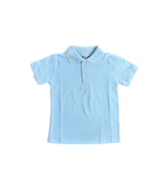 Mavi Kısa Kol Düz Renk Yakalı 6-17 Yaş Çocuk Okul Lakos Tişört Polo Yaka T-shirt
