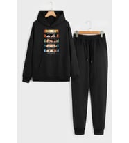 Unisex Cosplay Haikyuu Baskılı Eşofman Takımı (Siyah)
