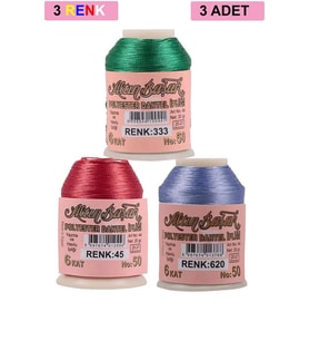 3 Adet Altınbaşak Oya ve Dantel İpi 20 gr - Royaleks - No: 045 - 620 - 333