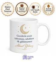 Gece Nöbetçisi Baba Yazılı Kupa Bardak Babalar Günü Özel Hediye