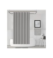 Duş Perdesi Çift Kanat 2x120x200cm Gri Renk Banyo Perdesi 16 Adet C Halka Hediyeli