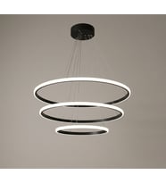 Lzy Avize Store 3’lü Çember Modern Siyah Avize Salon & Yemek Masası Sarkıt Aydınlatma