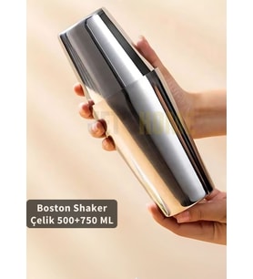 Boston Shaker Çelik Paslanmaz Çelik Kokteyl Shaker 500+750 ML