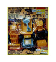 Oyuncak İş Makine 3'lü Set Dozer Kamyon Silindir Asfalt Kürekli Kum Kamyon Excavator 25 Cm İnşaat Yol Araçları