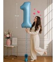 1 Rakamlı Mavi 76 cm Helyum Balon – Folyo Parti Balonu