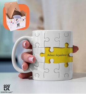 Kişiye Özel Puzzle Detaylı Porselen Premium Kupa