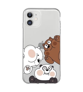 Iphone 11 Uyumlu Kafadar Ayılar Desenli Şeffaf Telefon Kılıfı