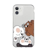 Iphone 11 Uyumlu Kafadar Ayılar Desenli Şeffaf Telefon Kılıfı