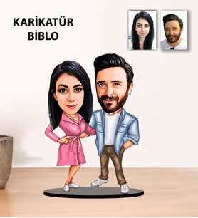 Kisiye Özel Sevgili Evli Karikatür Biblo KB14