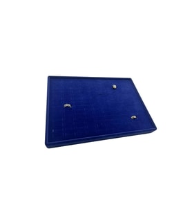 Yerli Üretim Süet Kumaş Lacivert Renk Batırmalı 34-24 Cm Çekmece Içi Yüzük Tabla Stand