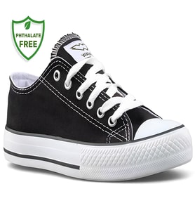 Waves 700 Converse Style Ünisex Keten Sneaker Ayakkabı SİYAH_BEYAZ (Siyah - Beyaz)