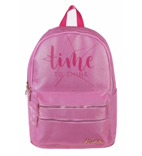 Kaukko Sparkle Pembe Time To Shine Baskılı Okul ve Günlük Sırt Çantası