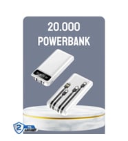 Mey İthalat® Hızlı Şarj Destekli 20.000mAh Powerbank USB Type-C Lightning LCD