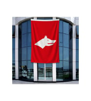 Kırmızı Beyaz Göktürk Bayrağı 140gr Premium Raşel Kumaş 400x600cm