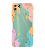 Huawei Y5 p Uyumlu Kamera korumalı Kapak Karışık Renkler Tasarımlı Şeffaf Kılıf