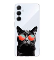 PrintiFy Galaxy A54 ile Uyumlu Kedi 3 Kamera Korumalı Şeffaf Kılıf