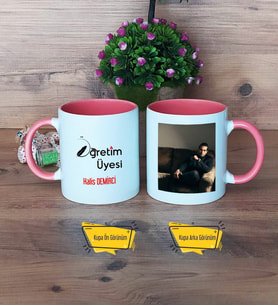 Öğretim Üyesi Kupa Bardak Pembe Fotoğraflı Öğretmenler Günü Hediyesi
