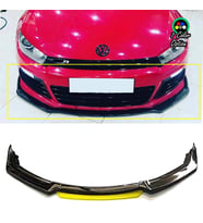 Vw Scirocco R Sarı Renkli Şeritli Dilli Ön Lip 4 Prç Parlak Siyah ABS