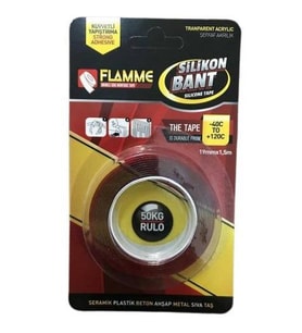 Flamme Çift Taraflı Silikonlu Bant 18mm - 2 Metre (Renksiz)
