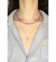 Lila Damla Uçlu Çoklu Kolye