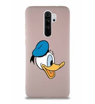 Xiaomi Redmi Note 8 Pro Soft Premier Kapak Donald Duck-F Tasarımlı Silikon Kılıf - Pudra (Şeffaf)