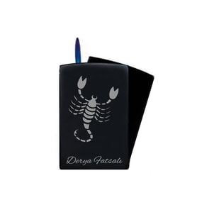 Burcunuza Özel Izgaralı Metal Siyah Çakmak