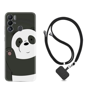 Tecno Pova Neo Kılıf Silikon Boyun Askılı İpli Desenli Silikon Hello Panda 1709