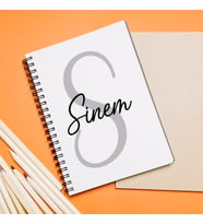 Baş Harfli İsim Tasarımlı Defter Kişiye Özel