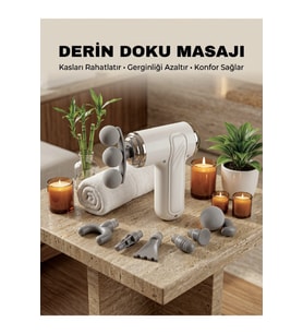 8 Başlıklı Şarjlı Masaj Tabancası, Çok Hızlı Derin Doku Masaj Aleti