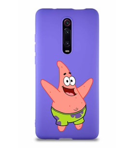 Xiaomi Mi 9T Pro Soft Premier Kapak Patrick Yıldız Tasarımlı Silikon Kılıf - Mor (Şeffaf)