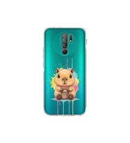 Redmi 9 ile Uyumlu Splash Kapibara Tasarımlı Şeffaf Silikon Kılıf