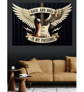 Rock And Roll Tutku Kuş Dekoratif Kanvas - Mdf Ahşap Tablo