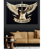 Rock And Roll Tutku Kuş Dekoratif Kanvas - Mdf Ahşap Tablo