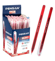Pensan Büro Tükenmez Kalem 1 mm Kırmızı 50'li Kutu 