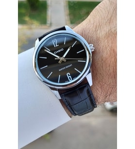 Casio CSISTE125 Kasası Gümüş Kordonu ve Kadranı Siyah Renk Erkek Kol Saati