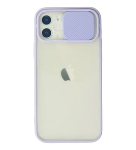Durukar® iPhone 12 Kılıf Palm Buzlu Kamera Sürgülü Silikon - Lila