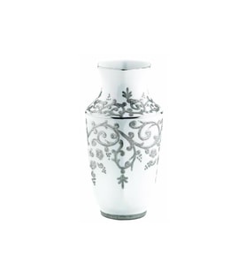 Kütahya Porselen Antik Vazo 25 Cm-Platin Desenli