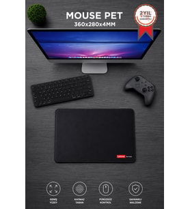 Lenovo Gaming Oyuncu Fare Altlığı Kaymaz Taban Mouse Pad BK 360*280MM Siyah