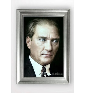 Gümüş Çerçeveli Atatürk Tablo cv1404