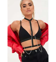 Boyundan Bağlı Zincir Detaylı Harness - BRF41