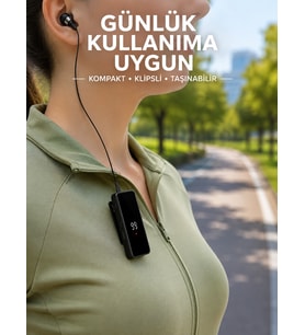 Taşınabilir Bluetooth Kulaklık Dijital Göstergeli Klipsli Tek Kulaklıklı Kompakt Cihaz
