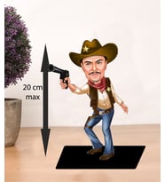 KİŞİYE ÖZEL KARİKATÜR silahlı şerif adam BİBLOSU