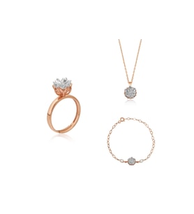 Lotus Çiçeği Yüzük.kolye Ve Bileklik Seti 925 Ayar Gümüş Set