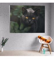 Siyah Kedi Dekoratif Kanvas Tablo