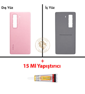Infinix Hot 50 Pro Plus Pembe Uyumlu Arka Kapak + B7000 Yapıştırıcı Arka Cam Batarya Pil Kapağı