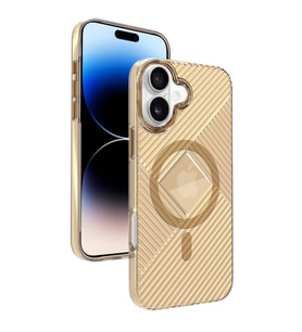 iPhone 16 Stella Pc Sert Magsafe Kılıf - Gold