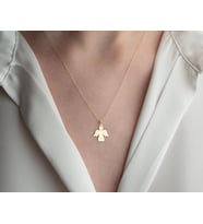 Kişiye Özel Minimal Melek Model Kolye 925K Gümüş (Gold)