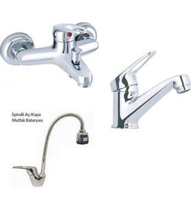 ARÇE Mix Spiralli Evye  Sabit Lavabo Ve Banyo Bataryası